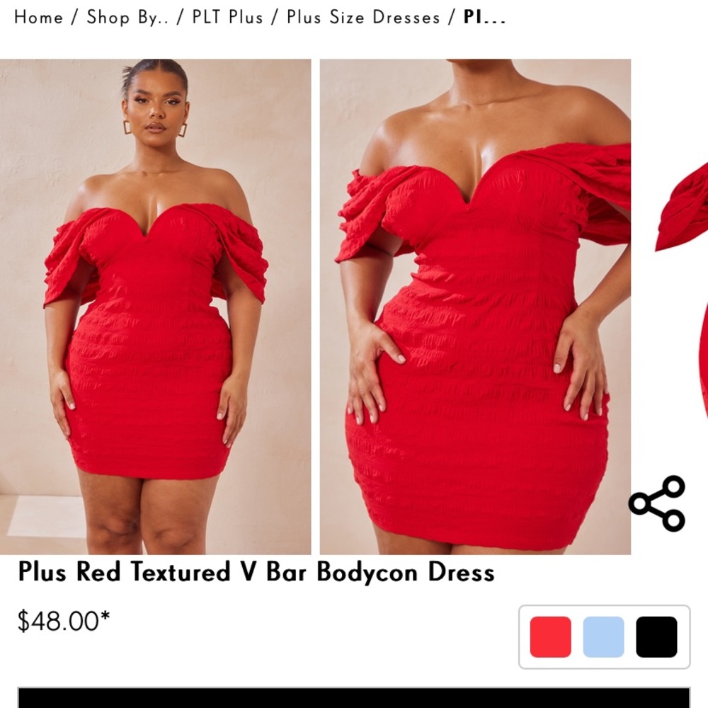 PrettyLittleThing textured v bar dress
